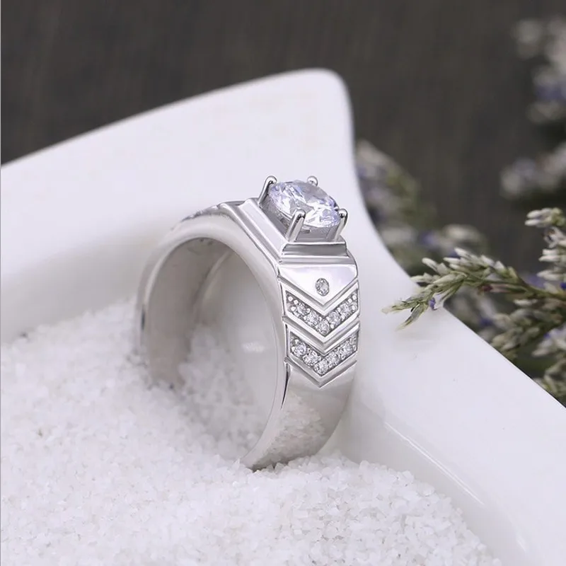 Хит продаж мужские брендовые дизайнерские ювелирные изделия 2ct 5A камень циркон AAA