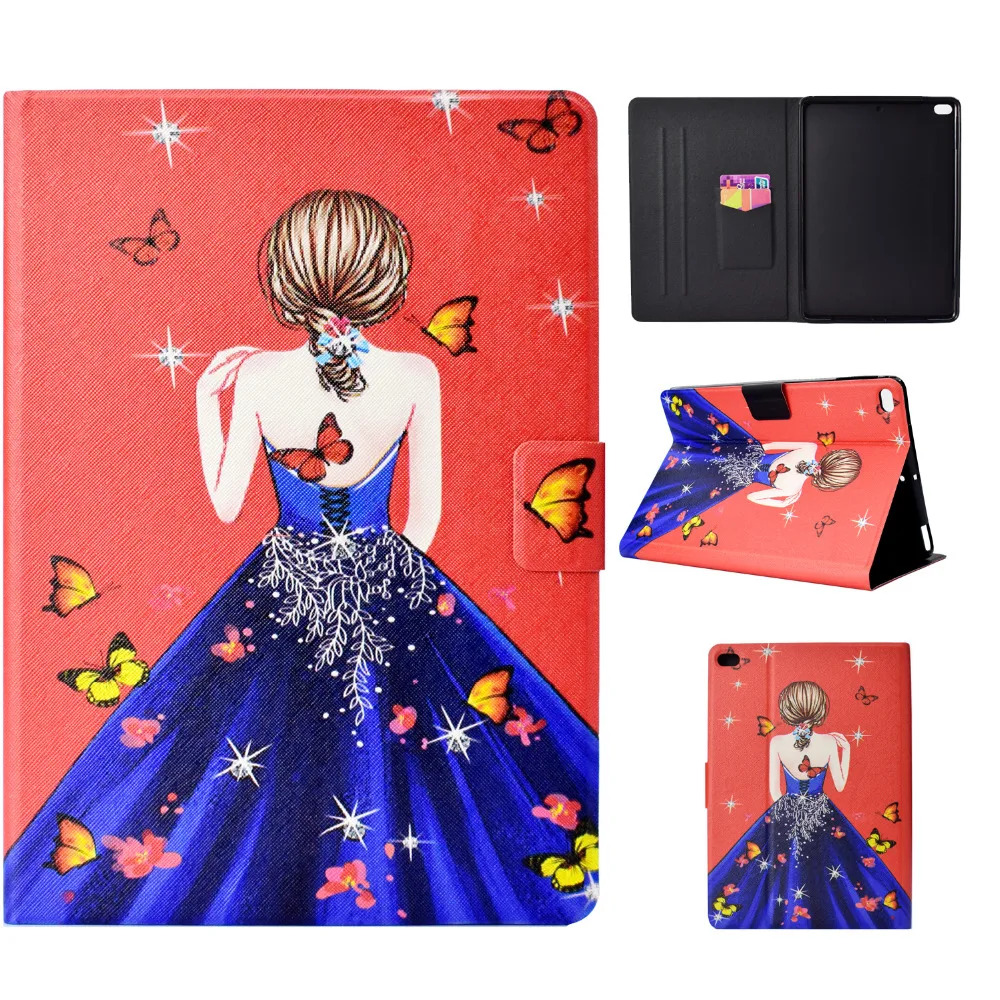 Чехол подставка из ТПУ и ПУ кожи для Apple iPad 9 7 2018/2017/Air/Air2|Чехлы планшетов