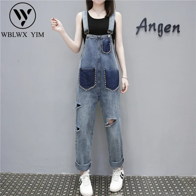 Комбинезоны для женщин Весна СВОБОДНЫЙ Модный комбинезон Бисероплетение карман