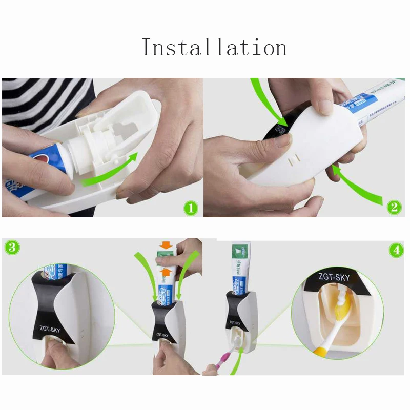 Держатель для зубных щеток 5 шт. автоматический дозатор зубной пасты|Держатели и