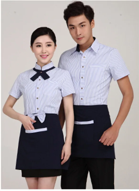 Hotel Summer Uniform Female and man Cleaning Clothes Short Sleeved Room Restaurant Property Floor Cleaner Clothing Work | Тематическая
