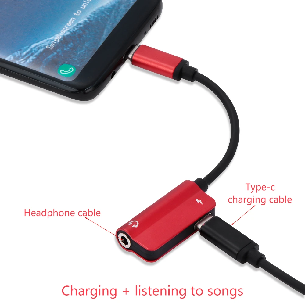 USB Type-C аудио адаптер для зарядки 2 в 1 Type C папа-мама 3 5 мм разъем наушников зарядный