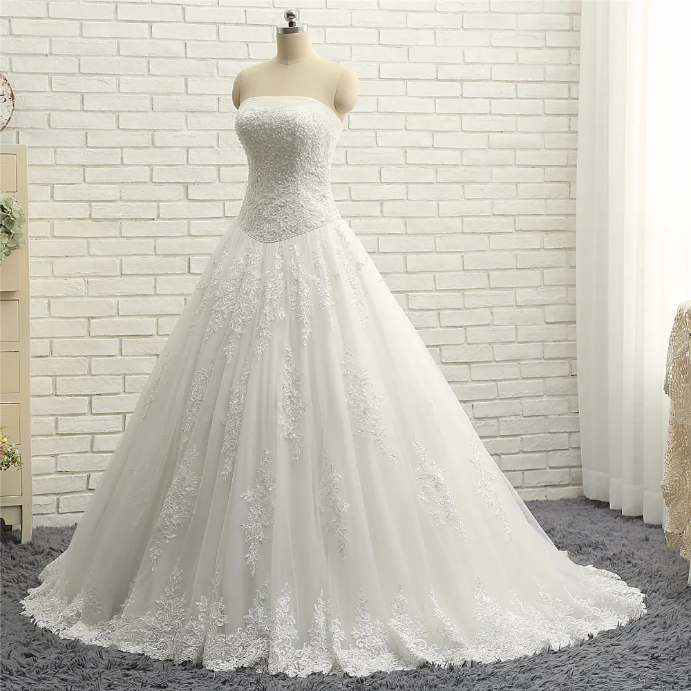 2018 Новое поступление свадебных платьев Robe de Mariee A Line свадебное платье без