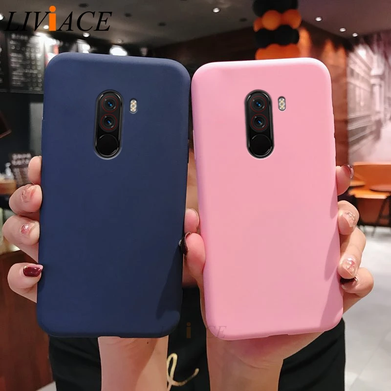 Чехол накладка для Xiaomi Pocophone F1 матовый силиконовый цвета на выбор|Бамперы| |