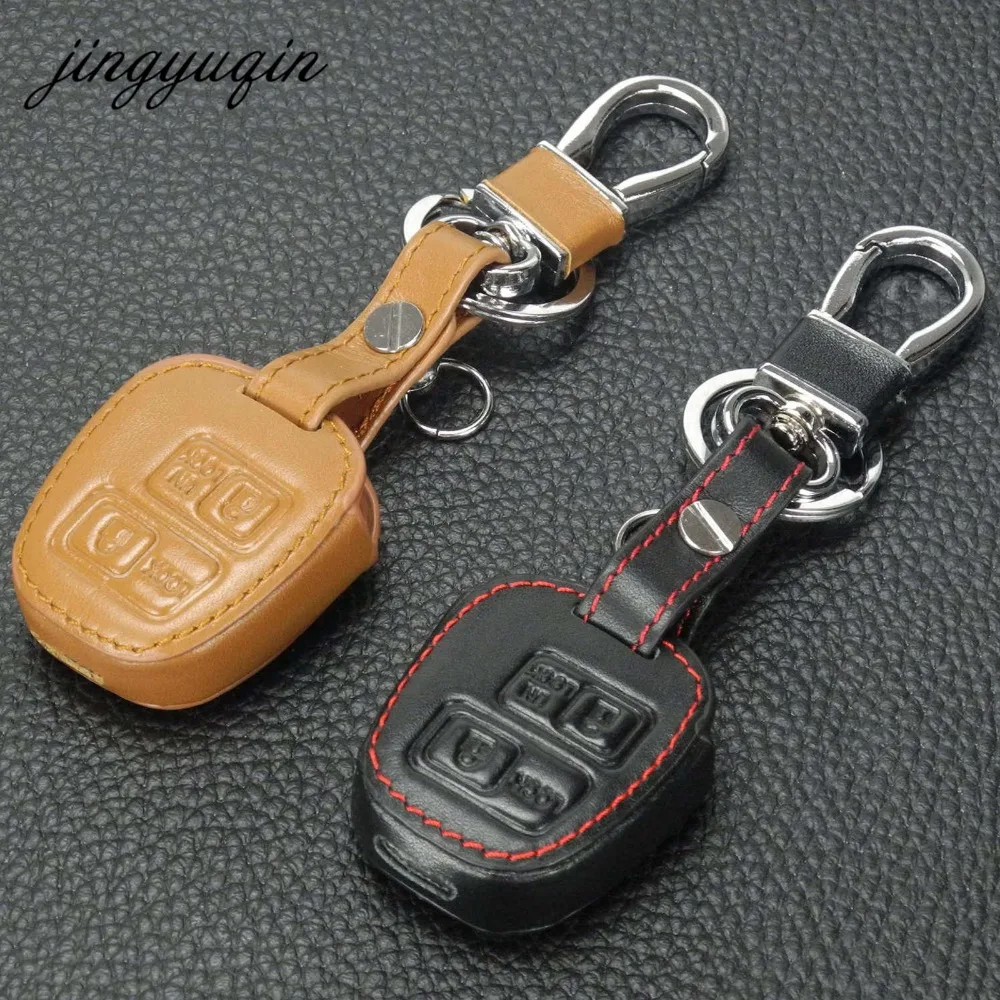 Jingyuqin кожаный брелок для ключей чехол Lexus ES GX Toyota RAV4 Camry Highlander Corolla Prado Avensis Yaris Auris 2