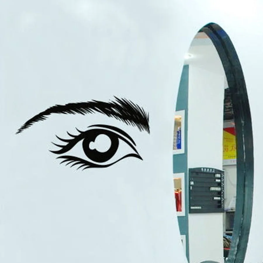Наклейка на стену для глаз ресницы брови виниловые наклейки салон красоты