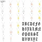 Старый Английский алфавит QIAMNI из нержавеющей стали, 26 дюймов, модель A-Z, мужское и женское ожерелье с капиталом, подарок на день рождения