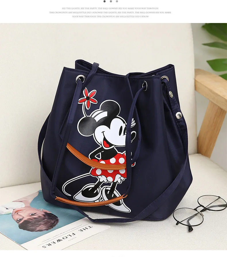 Dark blue Minnie Сумочка Минни Микки, Оксфорд, водонепроницаемая женская сумка, большая вместительность, женская сумка на плечо, женская сумка для покупок, Bolsa Feminina - Цвет: Dark blue Minnie