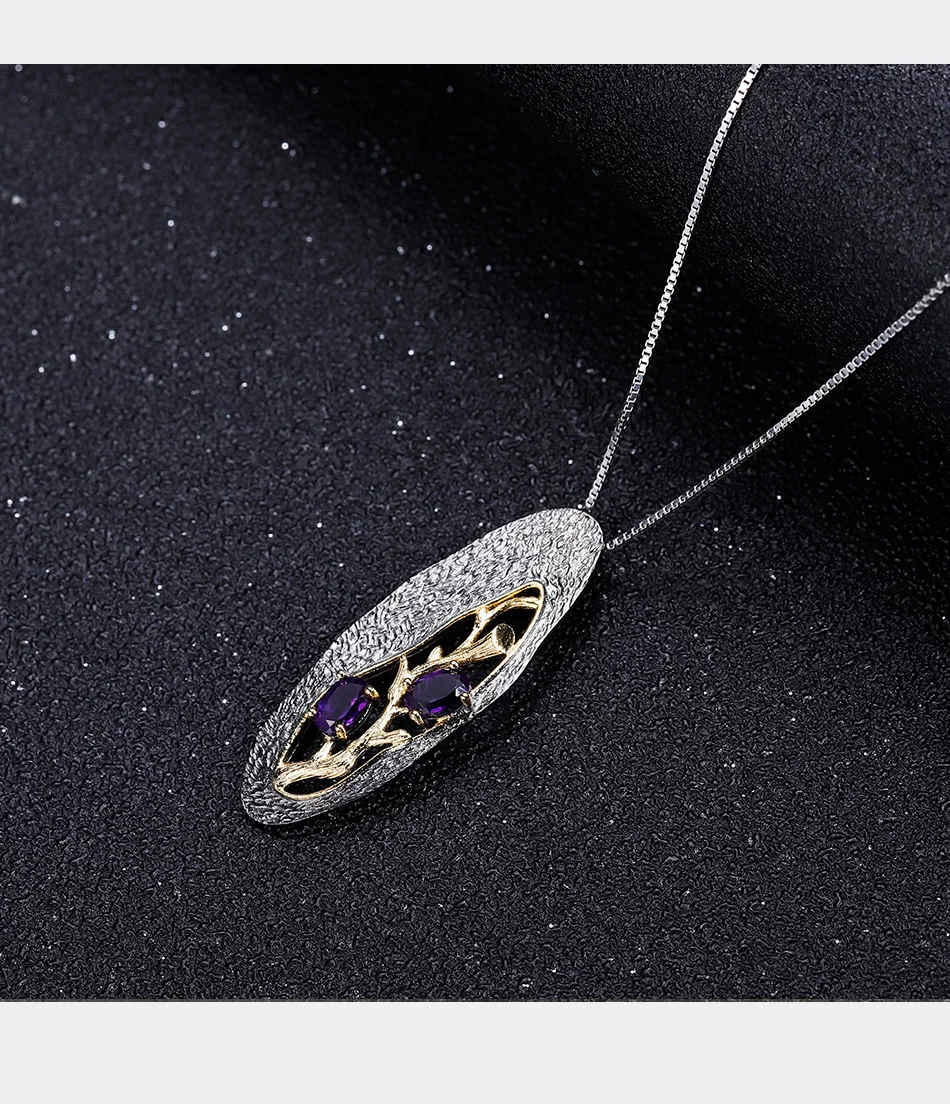 Gem балетки 1.2Ct натуральный гранатовый родолит утверждающий кулон 925 пробы серебро ожередье подвеска ручной работы для Для женщин