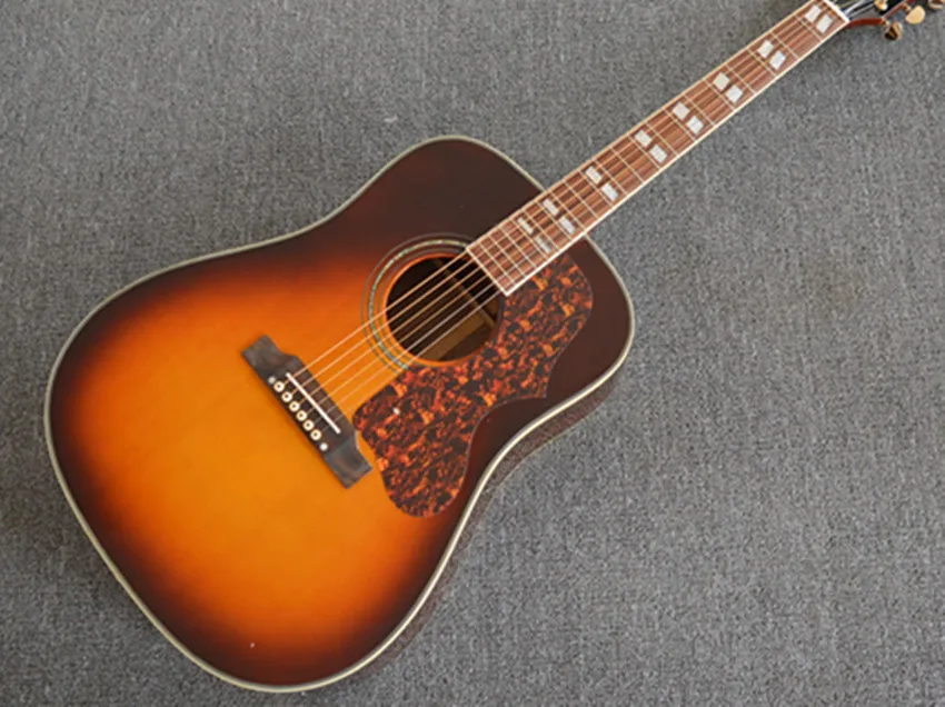 Лучшая цена Sunburst Цвет Колибри концерт акустической гитары Массив ели Топ Guitarra
