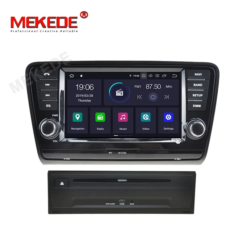 Android 9 0 8 &quot2din автомобильный gps Навигатор Радио Coche плеер для SKODA Octavia 2013 2018 A8 с wifi