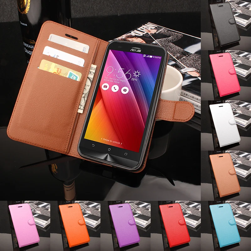 Для Asus Zenfone Max/ZC550KL чехол для телефона Фолио Флип Однотонная одежда Личи узор из