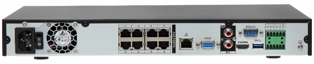 Стандартная доставка Dahua NVR4208 8P 4kS2 8CH NVR 8MP 1U 8PoE 4K & H.265 Lite сетевой видеорегистратор