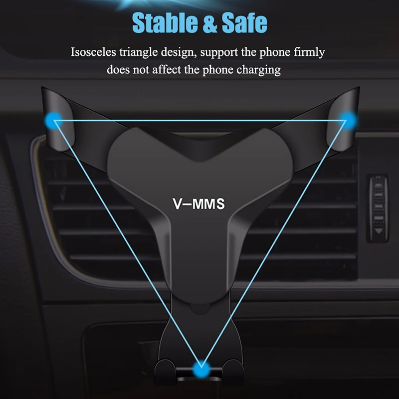 gravity reaction car mobile phone holder clip type air vent no magnetic mount gps car smartphone stand for iphone x 7 samsung s9 free global shipping