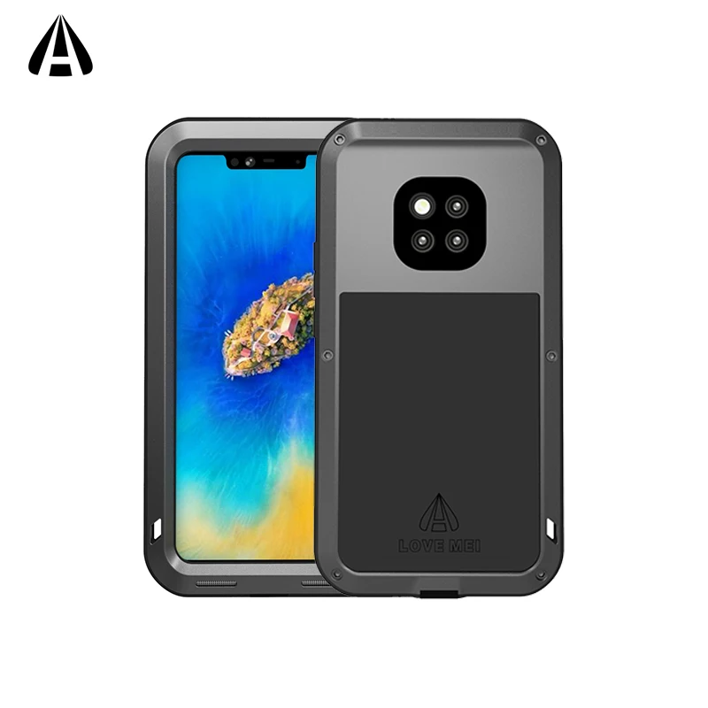 Чехол LOVE MEI для Huawei Mate 20 pro Роскошный Алюминиевый металлический бронированный