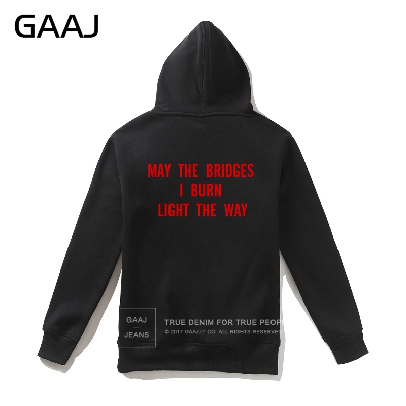 Black With Zipper Одежда с капюшоном больше размера d kanye мужские толстовки 2XL 3XL "может мосты я сжигаю светильник путь" толстовка с принтом «Wine» размера плюс брендовая с капюшоном - Цвет: Black With Zipper