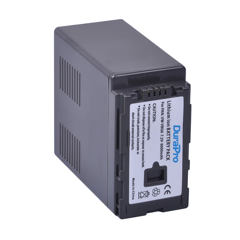 Durapro 1PC 6000mAh VW VBG6 li ion аккумулятор для PANASONIC Φ HMC73 HMC150 HPX250 AC160MC AG HMC71|Цифровые