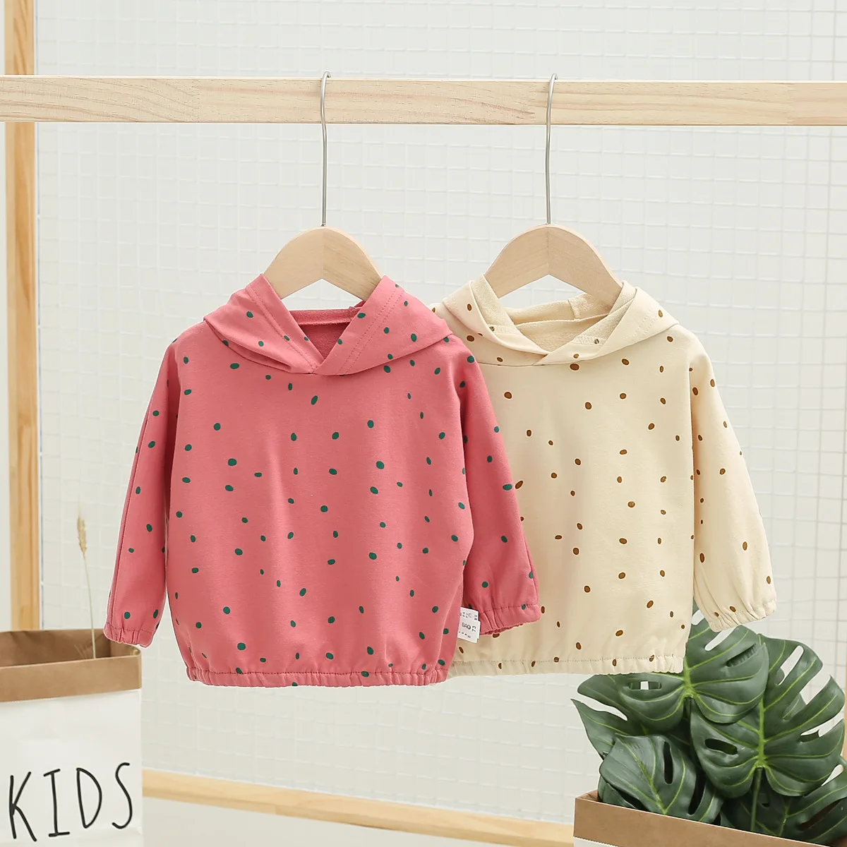 Кофта детская с длинным рукавом х/б в горошек|Толстовки и кофты| |