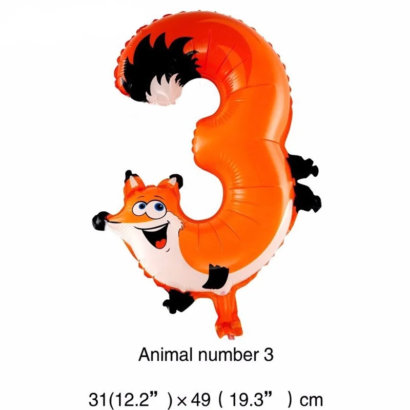 animal number 3 Cyuan мультфильм животное с днем рождения баннер джунгли для вечеринки в стиле сафари флаги для душа ребенка Дети 1-й гирлянды ко дню рождения Декор - Цвет: animal number 3