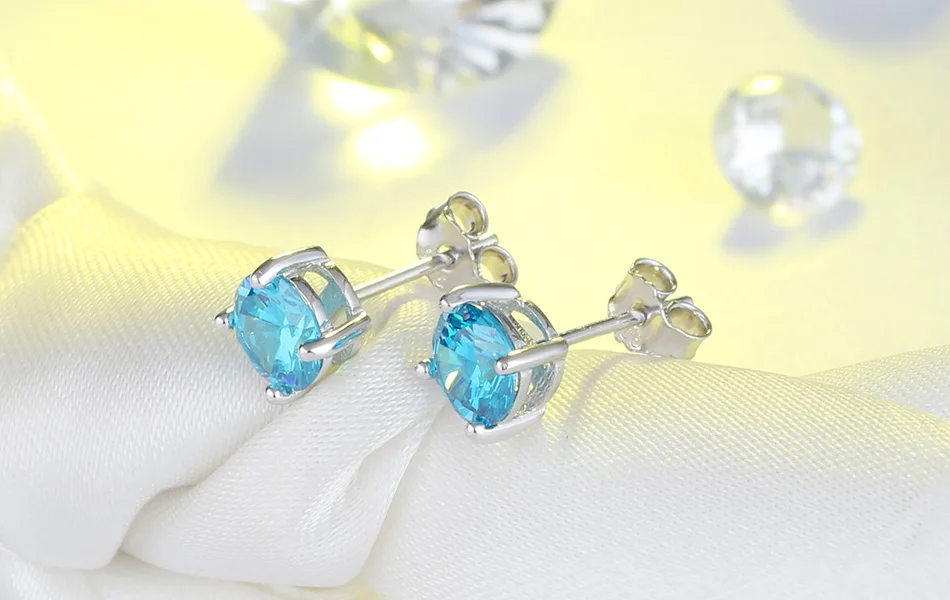 ORSA JEWELS 925 пробы серебряные женские серьги-гвоздики 12 цветов месяц счастливый камень AAA кубический циркон серьги для девочек ювелирные изделия SE84