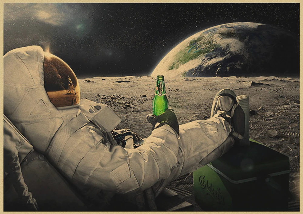 Beer Retro poster Home Furnishing decoration Kraft Poster Drawing Painting Wall stickers - Color: violet