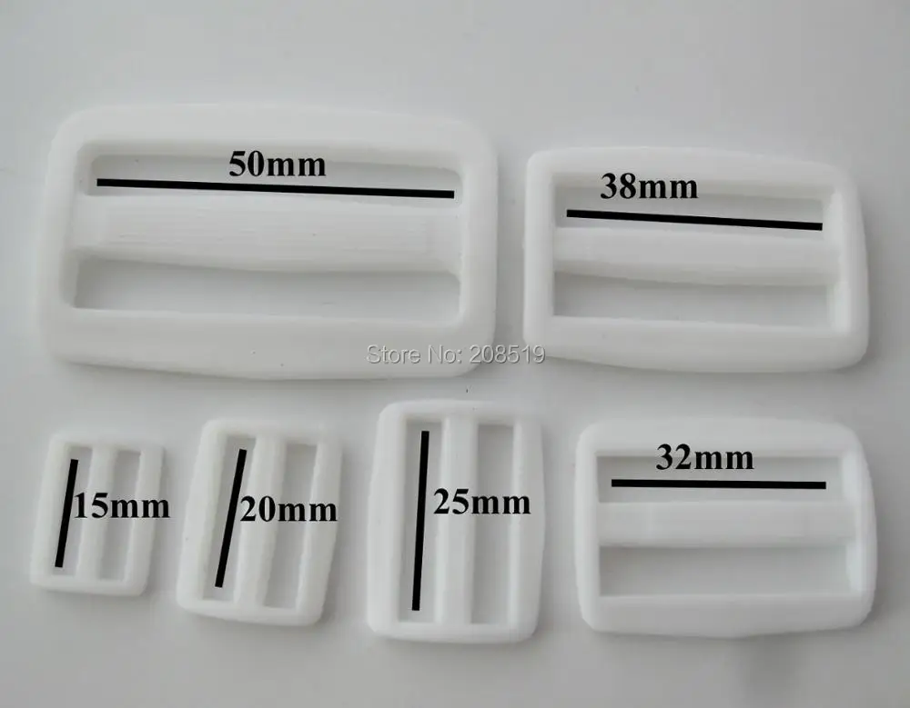 50pcs Adjustable Square Buckle 15mm/20mm/25mm/32mm/38mm/50mm White Plastic Buckles fitting Bags/garment/sewing supplies | Дом и сад
