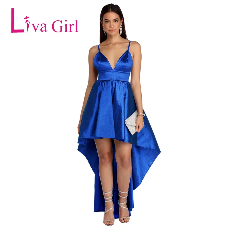 Сексуальное длинное вечернее платье LIVA GIRAL 2019 с юбкой годе и открытой спиной