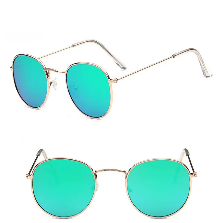 GoldGreen Yoovos, круглые зеркальные солнцезащитные очки для женщин, фирменный дизайн, металлические Винтажные Солнцезащитные очки, женские классические солнцезащитные очки, UV400 - Цвет линз: GoldGreen