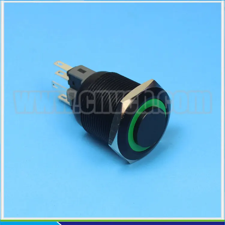 2511Z latching 25mm lighted vandal proof Push Button Switch 12v ring LED illuminated switch IP67 Metal | Обустройство дома