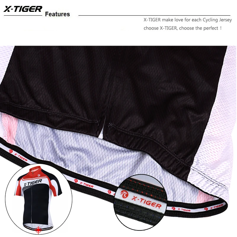X-TIGER Лето анти-УФ Велоспорт Джерси с коротким рукавом дышащие спортивные одежды для велосипедиста горный велосипед велосипедная одежда