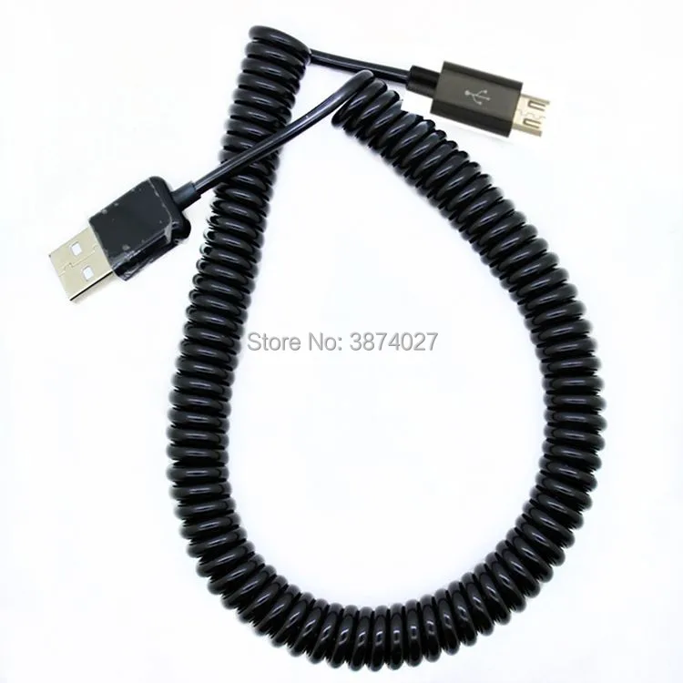 60 см пружинный Спиральный USB 2 0 штекер к Micro 5 Pin кабель для синхронизации данных и