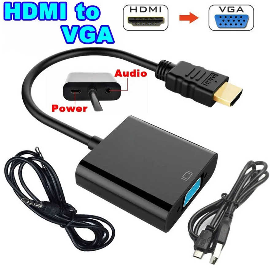 Адаптер HDMI в VGA с аудио кабелем и разъемом Micro USB 100 P для Xbox 1080 PS4 HDTV|to vga|vga converterconverter