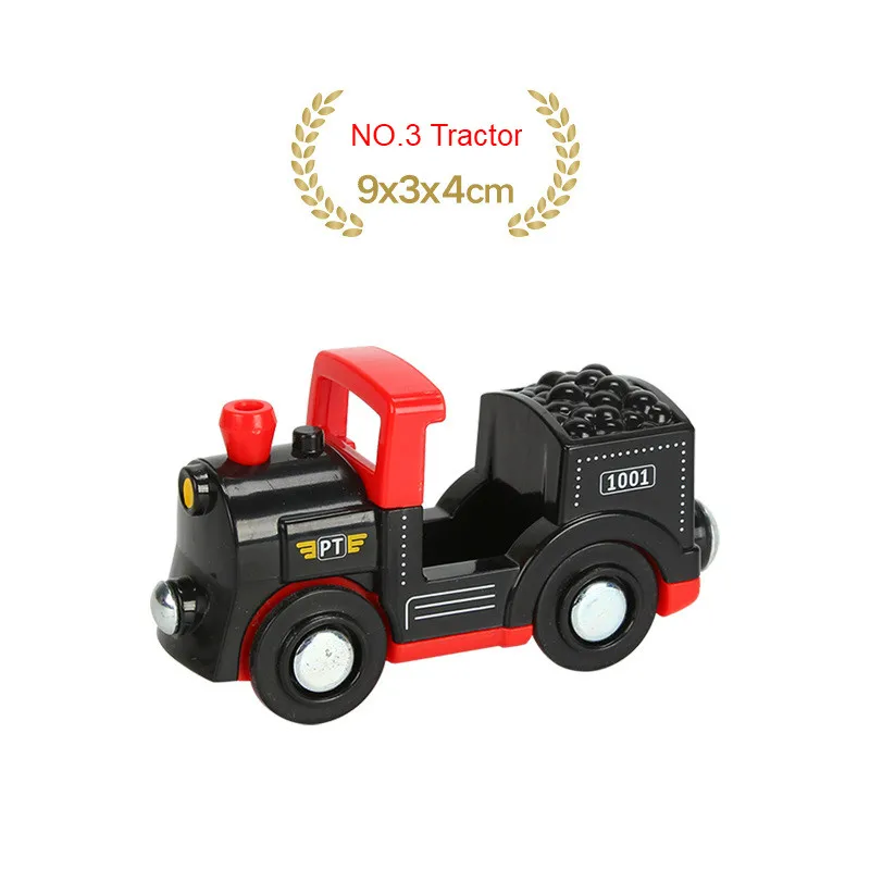 NO.3 Tractor Деревянный магнитный Поезд Самолет деревянная железная дорога вертолет автомобиль грузовик аксессуары игрушка для детей подходит дерево Томас Биро треки подарки-EDWONE - Цвет: NO.3 Tractor