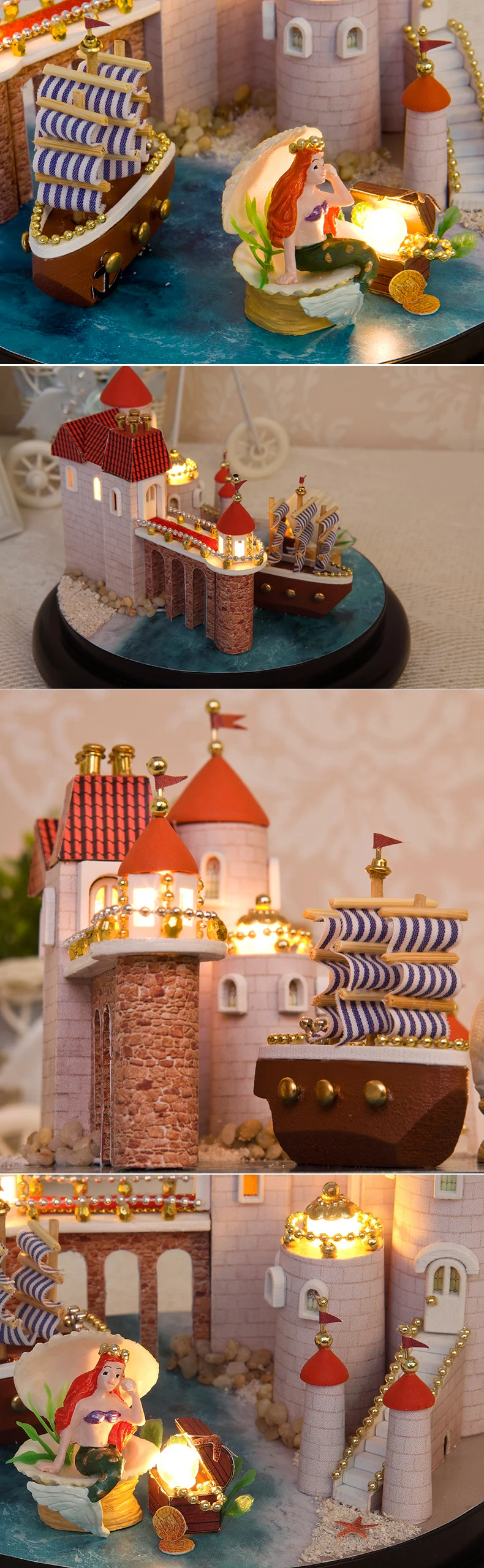 Мебель DIY Кукольный дом Wodden Miniatura кукольные домики комплект мебели стеклянная крышка собрать кукольный домик игрушки для детей подарок B13