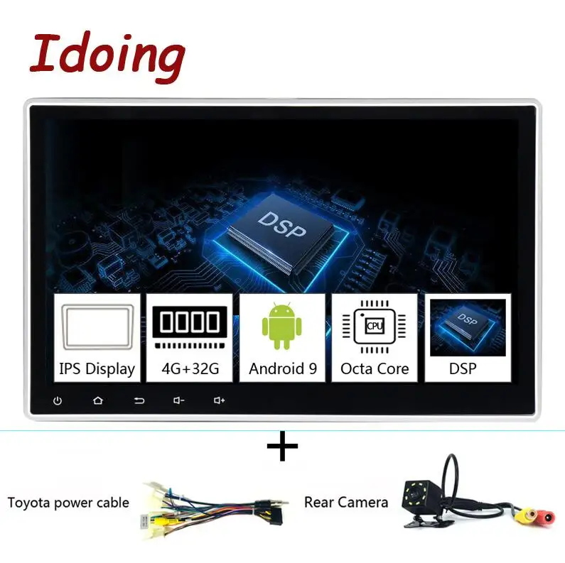 toyota and camera Idoing 1Din 10," PX5 4G+ 64G Восьмиядерный Универсальный Автомобильный gps DSP радио плеер Android 9,0 ips экран навигация Мультимедиа Bluetooth - Цвет: toyota and camera