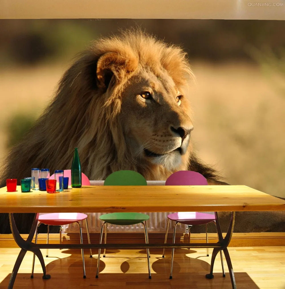 

[Self-Adhesive] 3D Lion Prairie 3 Wall Paper mural Wall Print Decal Wall Murals