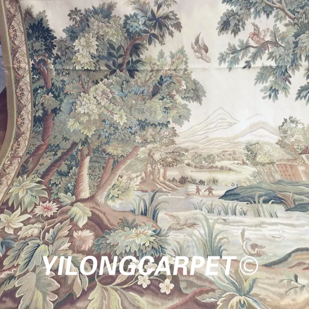 Kopen Yilong 9.5 'x12. 5' Nieuwe Muur Opknoping Aubusson Wandtapijten Pure Wol Handgemaakte Wollen Tapestry (Au44-9.5x12.5)