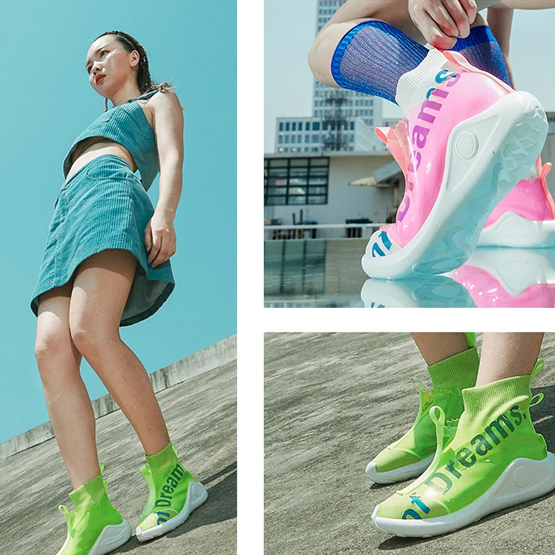 IGU/кроссовки для женщин обувь на плоской платформе Tenis Feminino эластичные носки с