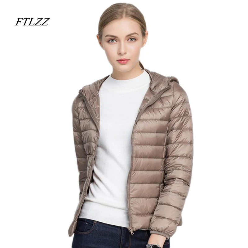 Ftlzz зима Лидер продаж Для женщин ультра легкий пуховик модные тонкие пальто с