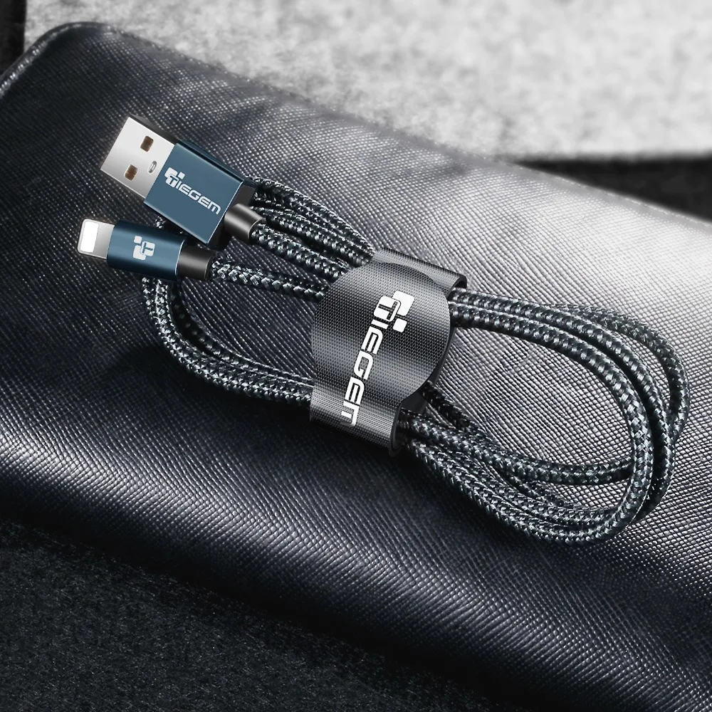 Кабель TIEGEM для iPhone 7, быстрое зарядное устройство, адаптер, 8-контактный USB кабель, автомобильный для iPhone 6, 6S Plus, 5, 5S, SE, X, 8, iPad, зарядка для мобильного телефона