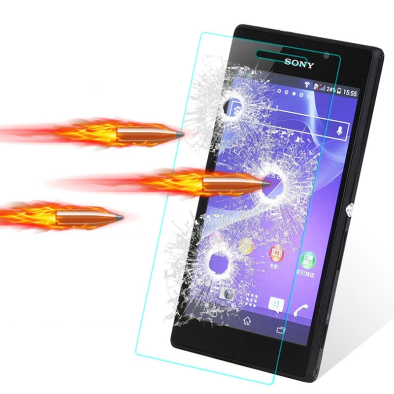 Закаленное стекло 9H для Sony Xperia M2 Aqua S50H D2303 D2406 D2403 защитная пленка экрана|Защитные