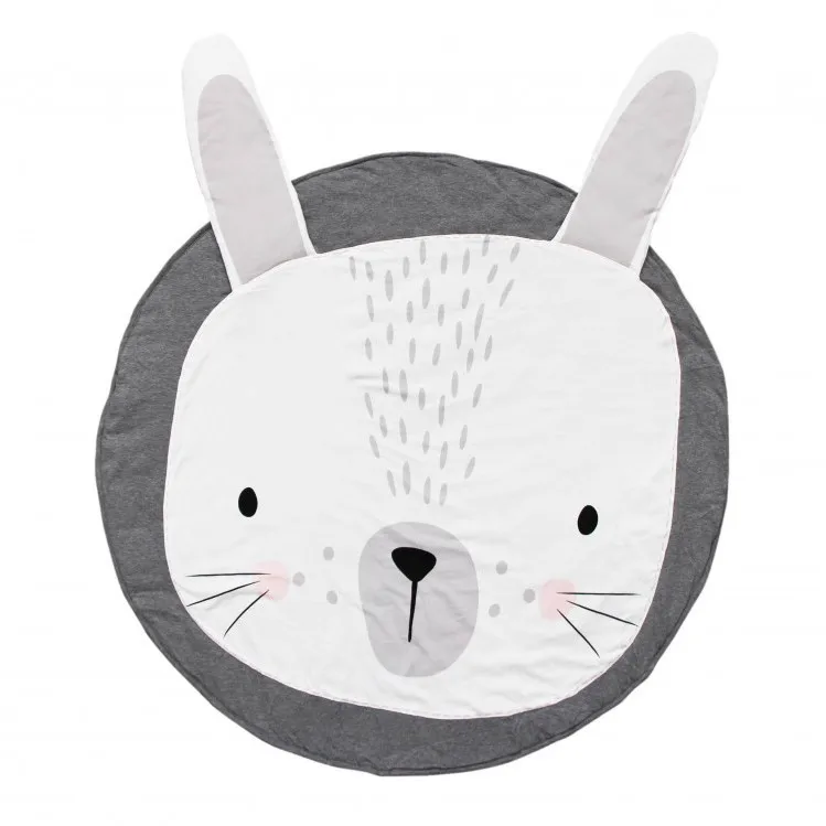 grey rabbit Игровой коврик круглый Лев, кролик, единорог, лиса, коала, одеяло для ползания, детский игровой коврик, игровой коврик, напольный ковер для детского спортивного зала, декор для комнаты - Цвет: grey rabbit