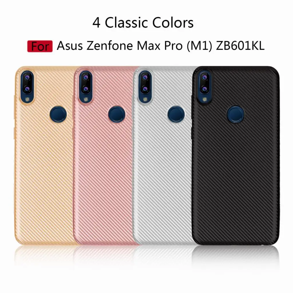 Чехол для Asus Zenfone Max Pro (M1) ZB601KL тонкий мягкий чехол из углеродного волокна ТПУ
