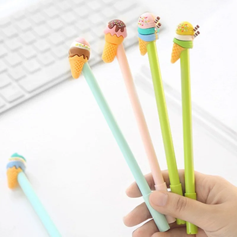 3pcs Cute Ice cream gel pen 0.5mm ballpoint Black color ink pens gift Stationery School Office supplies Material escolar DB742 | Канцтовары