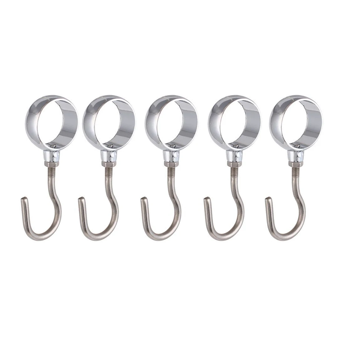 

Cheapest Wardrobe 25mm Dia Tube Rod Adjustable Clothes Coat Hooks Hangers 10pcs