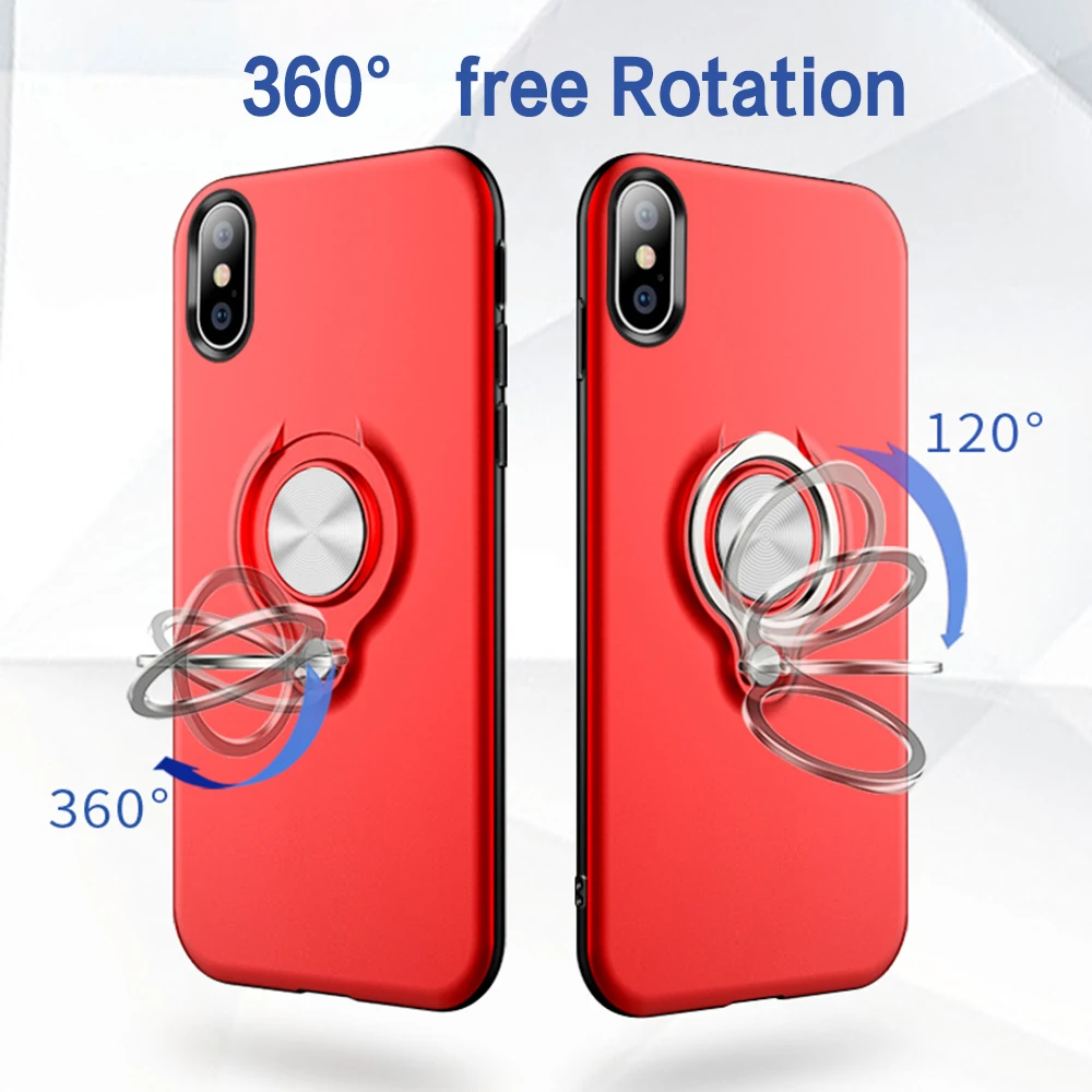 Для iPhone X 7 8 + Магнитный держатель-кольцо для пальца чехол XS MAX XR 6 6S Plus тонкие Чехлы