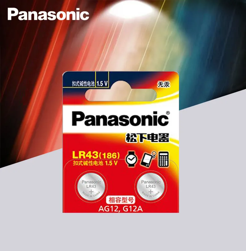 2 шт./лот Panasonic AG12 LR43 186 0% Hg для часов игрушек 1 5 в батарейки щелочные батареи