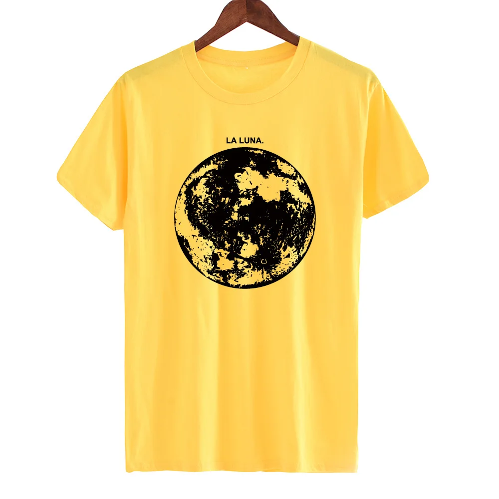 

Chic Summer New Personality Planet Moon Printed Loose T Shirts Women Slim Leisure Short Sleeve White T-shirt Female Top M-XXL