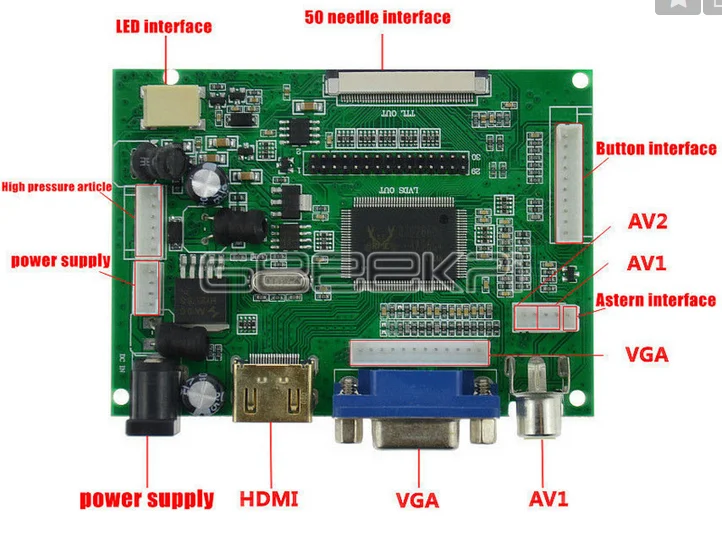 GeeekPi 7 дюймовый 1024*600 TFT ЖК модуль монитор резистивный сенсорный экран + плата