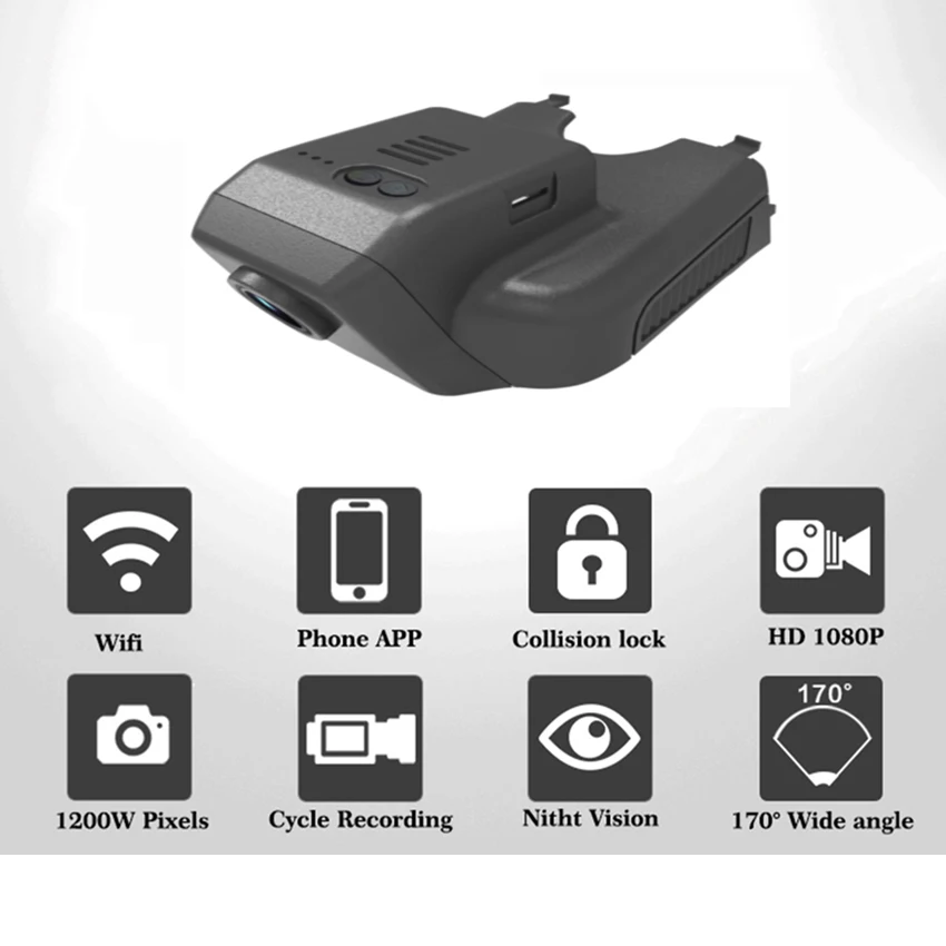 Liislee Автомобильный видеорегистратор маленький беспроводной Wifi DVR Dash камера для